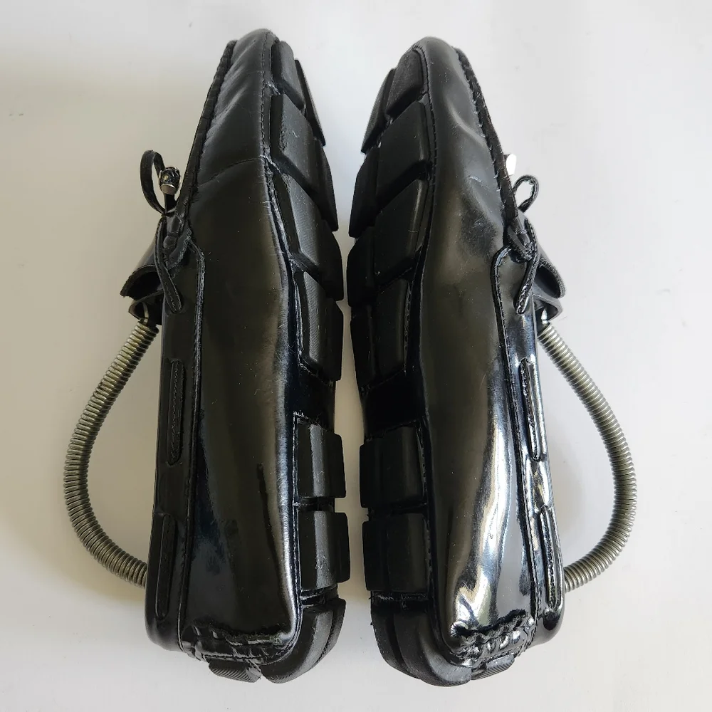 Saks Fifth Avenue Black Patent Leather Loafers